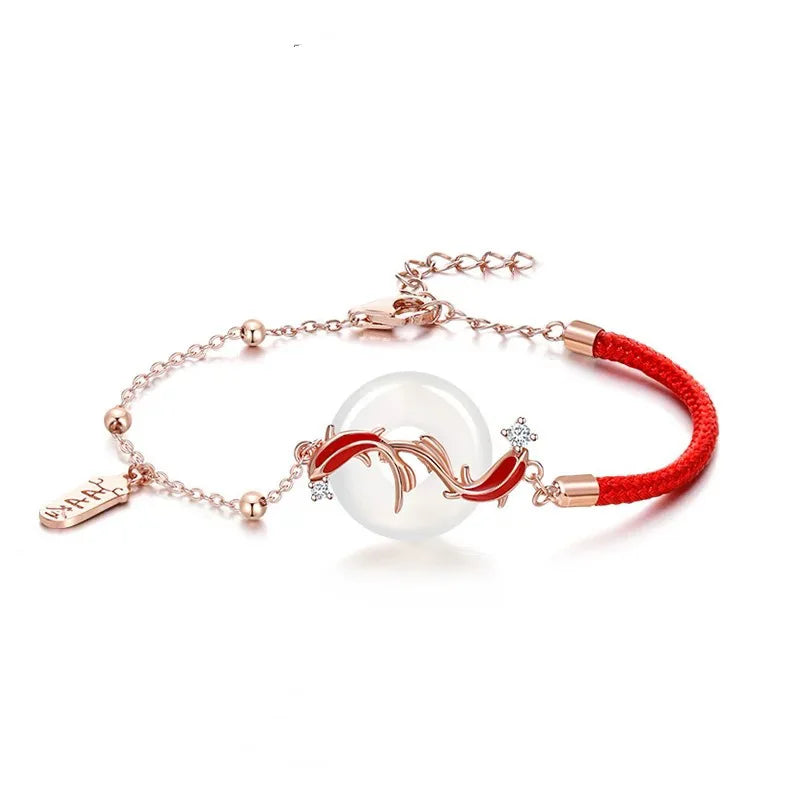 Pulsera de cuerda roja con nudo de la suerte – Pulsera de hilo ajustable hecha a mano para mujeres y hombres, regalo de joyería amuleto de la amistad