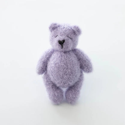 Accessoire Photo Ours en Peluche Tricoté Fait Main – Adorable Poupée Animal en Mohair au Crochet pour Séances Photo de Nouveaux-Nés & Stylisme Studio