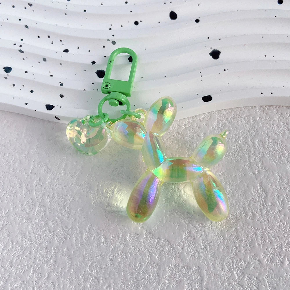 Cute Acrylic Balloon Dog Keychain – Cartoon Y2K Bag Pendant for Women & Couples, Car Key Chain, Jewelry Gift & Decorative Accessory