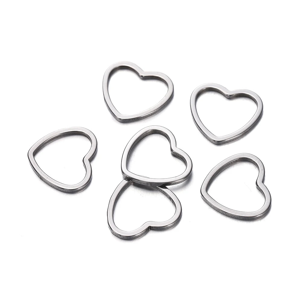 10 breloques géométriques creuses en acier inoxydable pour bijoux – Connecteurs de pendentif pour boucles d'oreilles, colliers et fabrication de bijoux