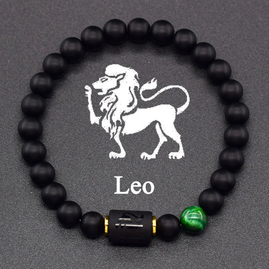 Pulsera de constelación de 12 signos del zodiaco – Brazalete con dije de astrología para hombres y mujeres | Regalo de joyería de amistad Aries, Virgo, Leo y Libra
