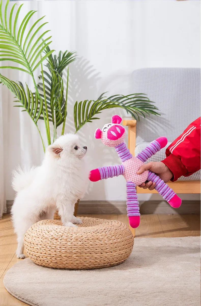 Indestructible Squeaky Dog Toy – Soft Plush Chew & Teething Toy for Large Dogs, Dental Training Toy for Aggressive Chewers