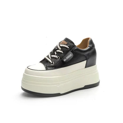 Zapatillas deportivas de mujer con cuña oculta, plataforma de 9 cm, calzado grueso cómodo e informal para caminar
