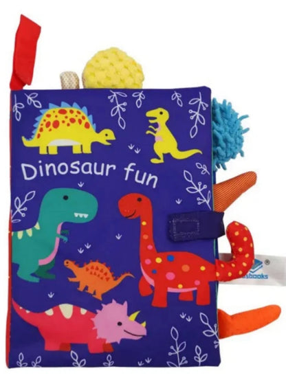 Livre en tissu éducatif pour bébés – Jouet d'apprentissage pour nourrissons de 0 à 36 mois, livre sensoriel d'éveil avec papier bruissant, hochet en queue, activité de puzzle interactive parent-enfant pour tout-petits