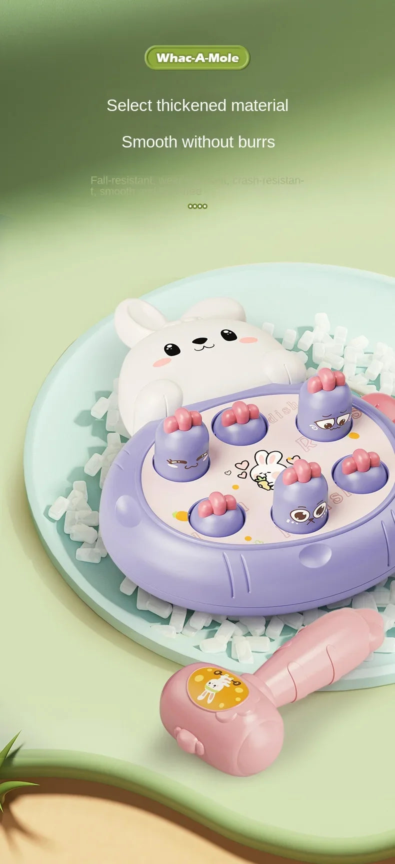 Juego de martillar de madera Montessori – Juguete de aprendizaje para niños pequeños con temática de animales de dibujos animados, juego interactivo para padres e hijos, regalo de cumpleaños para el desarrollo temprano