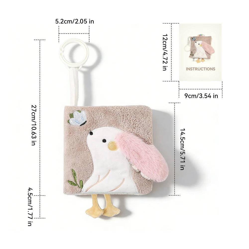 Soft Baby Tissue Box Cloth Book – Plush Sensory Security Blanket Cube with Crinkle Sounds & Mirror, Fine Motor Activity Toy, 9 Styles