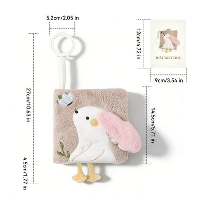 Soft Baby Tissue Box Cloth Book – Plush Sensory Security Blanket Cube with Crinkle Sounds & Mirror, Fine Motor Activity Toy, 9 Styles