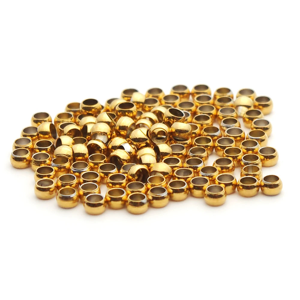 100–200 Piece Stainless Steel Crimp Stopper Beads (1.5–3mm) – Ball Spacer End Beads for DIY Bracelets, Necklaces & Jewelry Making