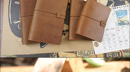 Genuine Leather Refillable Travel Journal – Handmade Retro Diary, Sketchbook & Notebook