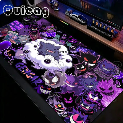 Tapis de souris Gengar Anime Gaming – Grand tapis de bureau Pokémon antidérapant pour ordinateur portable, clavier et configuration PC