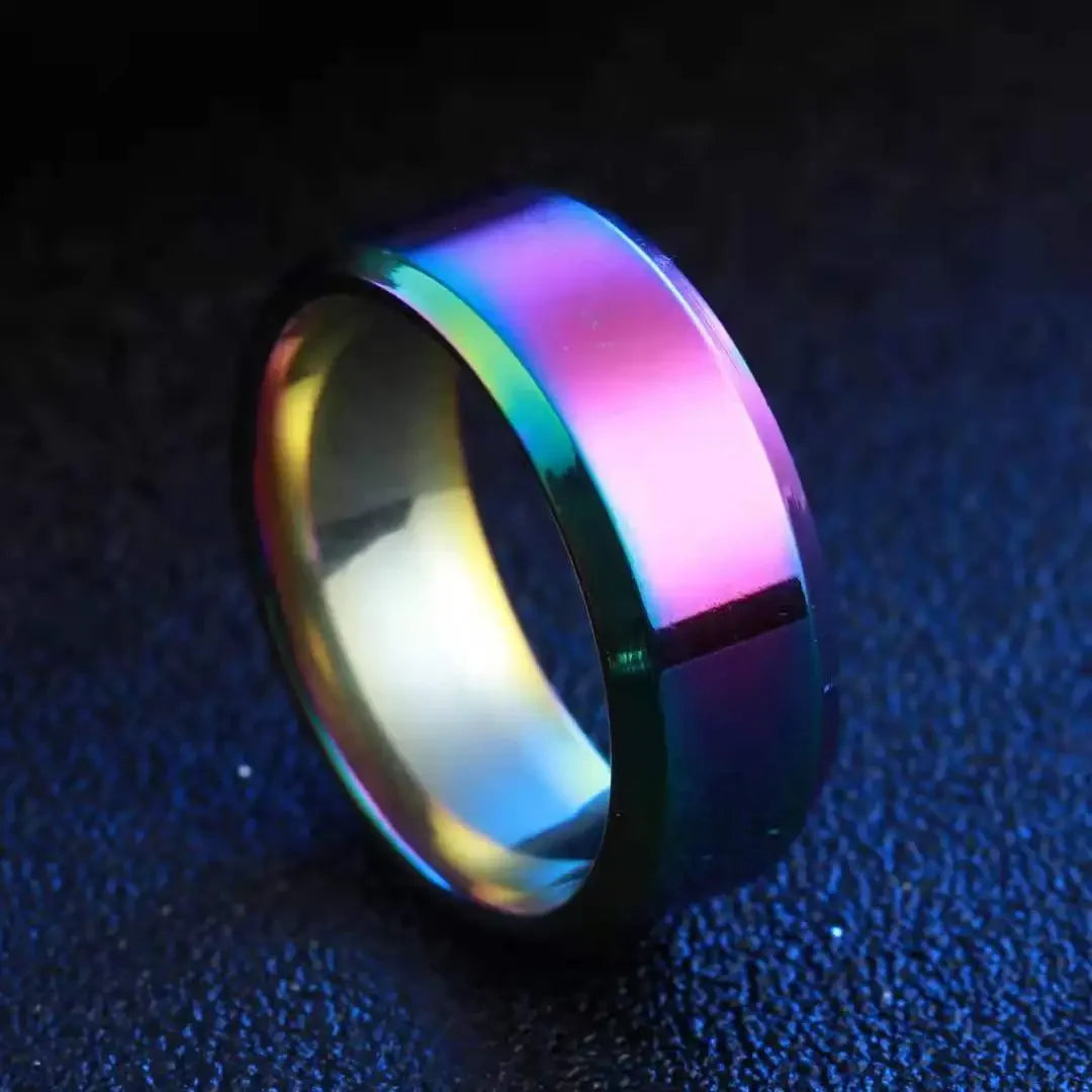 Anillo de dije de acero inoxidable negro – Banda mate de boda y compromiso para hombres y mujeres | Regalo de joyería de moda minimalista