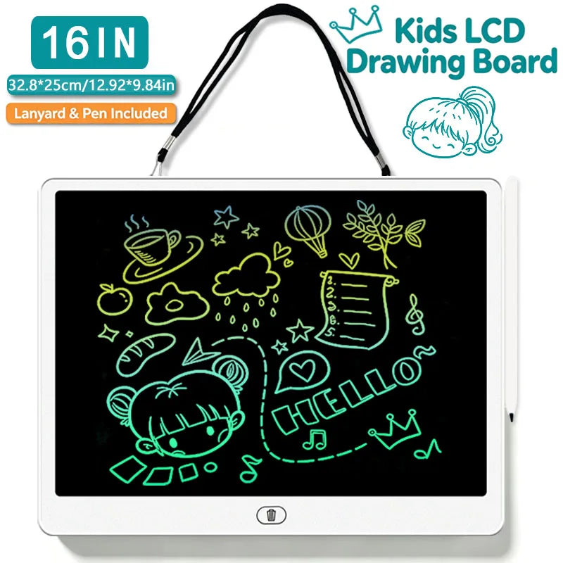8/11/13/16-Inch LCD Writing Tablet for Kids – Reusable Handwriting Pad, Drawing & Painting Board, Educational Learning Toy for Boys and Girls