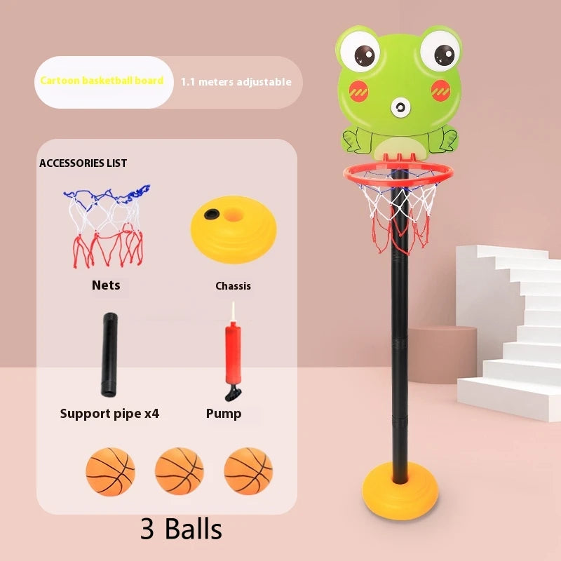 Children’s Version Vertical Adjustable Lifting Basketball Rack – Outdoor & Indoor Sports Cartoon Rebound Parent-Child Interactive Toy