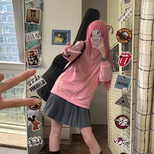 Bocchi the Rock! Costume Cosplay – Ensemble Uniforme Scolaire Rose Hitori Gotou / Ryou Yamada / Nijika Ijichi (Tenue d'Halloween pour femmes)