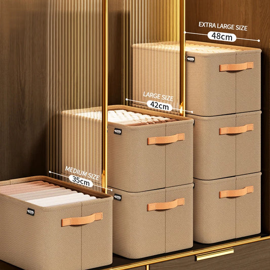 Organizador de Almacenamiento de Ropa Engrosado – Caja de Almacenamiento Plegable para Armario de Pantalones, Suéteres, Jeans y Ropa, Contenedor Organizador de Cajones para Gabinete para la Organización del Hogar