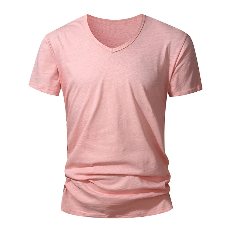 Camiseta 100% algodón para hombre – Suave, manga corta casual, transpirable, top de verano en blanco y negro para uso diario