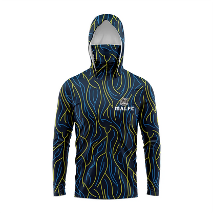 MALFC Men's Hooded Fishing Shirt – Long Sleeve UV Protection Performance Fishing Apparel for Outdoor Adventures