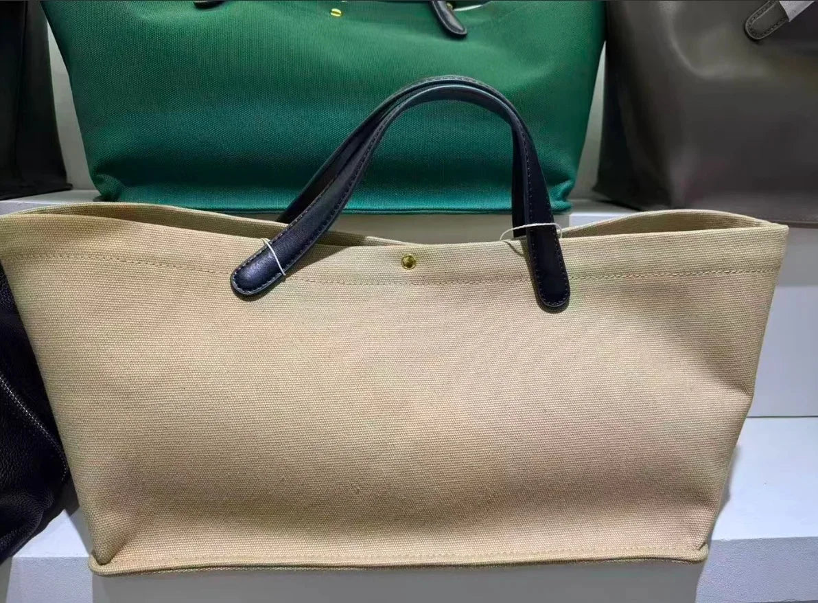 Bolso Tote de Lona y Piel para Mujer – Versátil Bandolera Cruzada y de Hombro, Bolso de Mano Casual y Chic para el Día a Día con un Elegante Diseño de Cartera de Mano para el Trabajo, Viajes y Moda Cotidiana