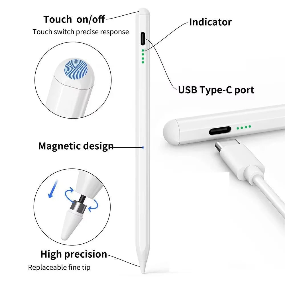 Lápiz Óptico Recargable para Xiaomi Redmi Pad 2, Pad SE 8.7, Pad 7S, 6S Pro, Pad 7, Pad 6, Pad 5 y Pro 11" – No Requiere Bluetooth