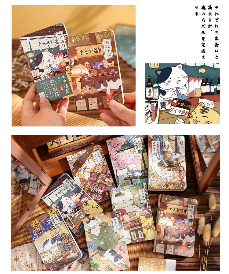 Carnet de poche Kawaii Chat de dessin animé – Mini carnet, agenda et journal de style japonais pour l'école et les voyages