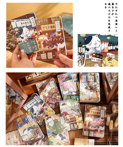 Carnet de poche Kawaii Chat de dessin animé – Mini carnet, agenda et journal de style japonais pour l'école et les voyages