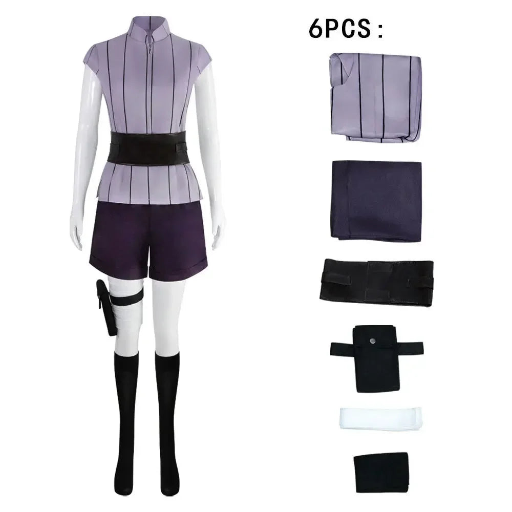 Hinata Hyuga Cosplay Costume – Anime Ninja Outfit (Halloween Party Performance Set)