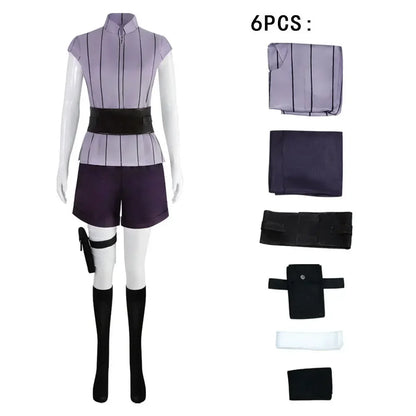 Hinata Hyuga Cosplay Costume – Anime Ninja Outfit (Halloween Party Performance Set)