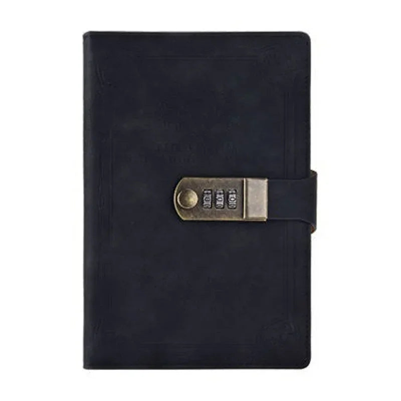 A5 Retro Password Lock Diary – 200-Page Journal Notebook with Secure Lock
