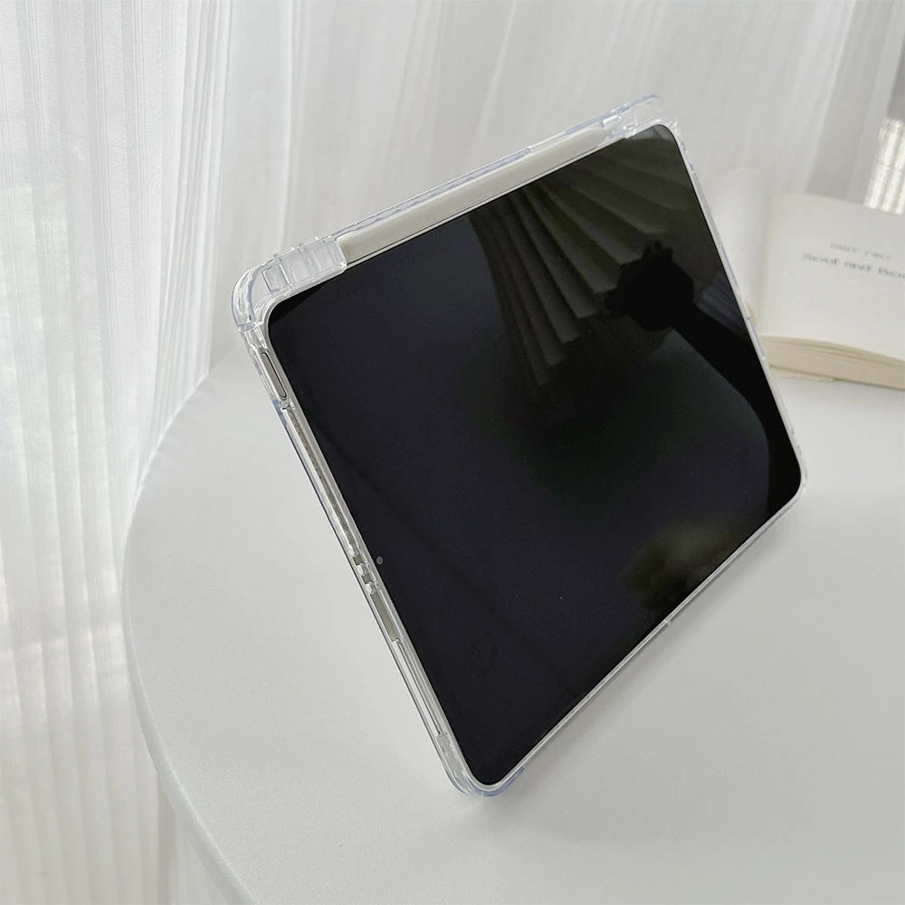 Étui iPad trifold à pois noirs pour iPad Pro 11, Pro 12.9, Air 4/5, Air 3, iPad 10ème génération, 10.2, 10.5, 9.7 et iPad Mini 6