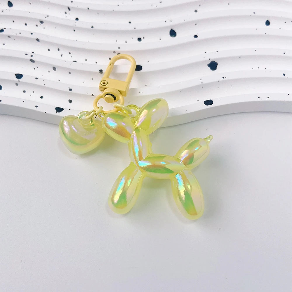 Cute Acrylic Balloon Dog Keychain – Cartoon Y2K Bag Pendant for Women & Couples, Car Key Chain, Jewelry Gift & Decorative Accessory