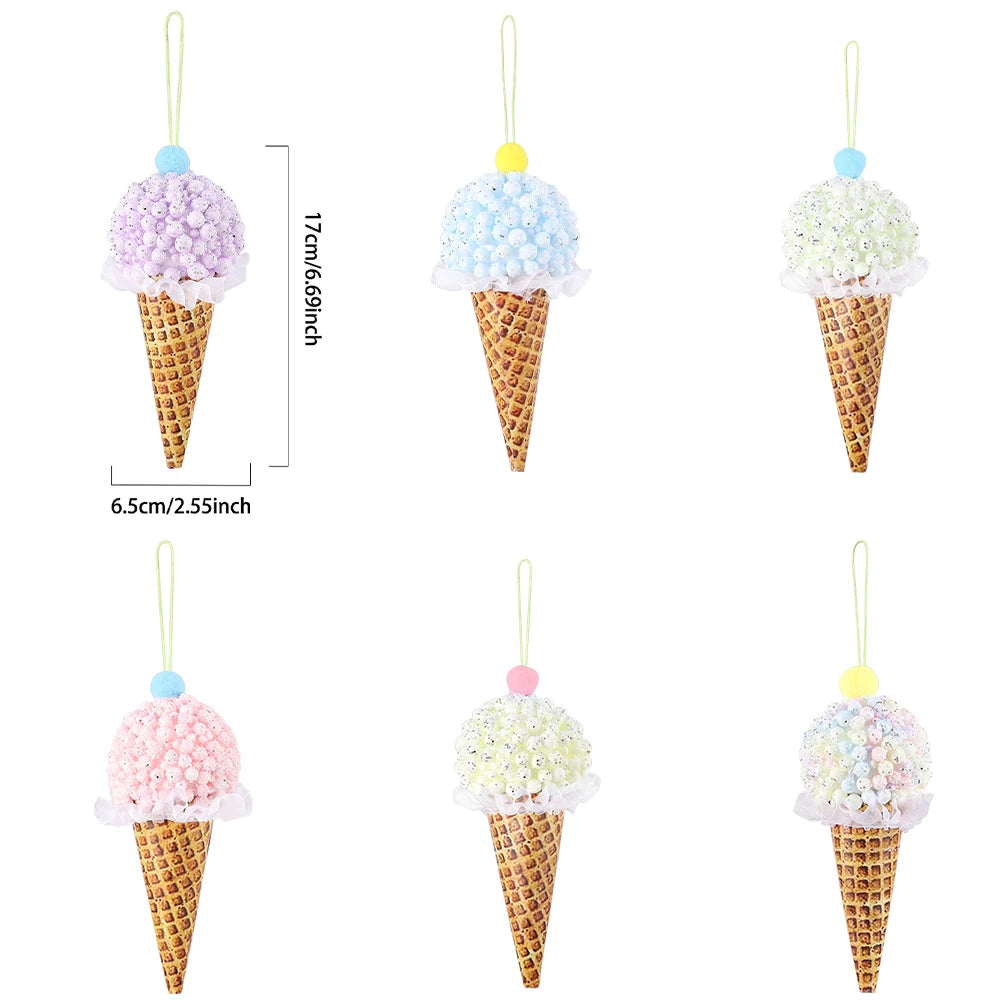 1Box Christmas Macaron Ice Cream Donut Ornaments – Cute Shaped Ball Pendants for Xmas Tree, Home, Party & Navidad Holiday Decor