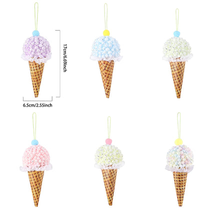 1Box Christmas Macaron Ice Cream Donut Ornaments – Cute Shaped Ball Pendants for Xmas Tree, Home, Party & Navidad Holiday Decor