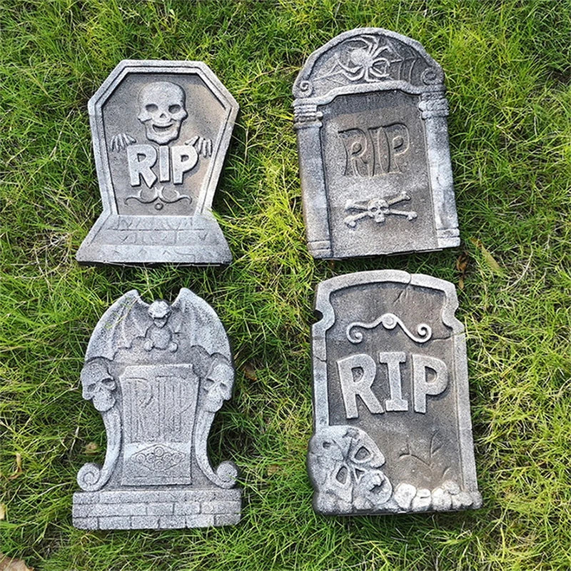 1PC Halloween Foam Skeleton Tombstone Decoration – Grave Bat & Ghost Horror Prop for Haunted Houses, Halloween Parties & Spooky Home Decor