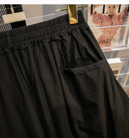 Pantalones sueltos de pierna ancha de talle alto cómodos e informales para mujer de talla grande, estilo retro japonés, pantalones de farol