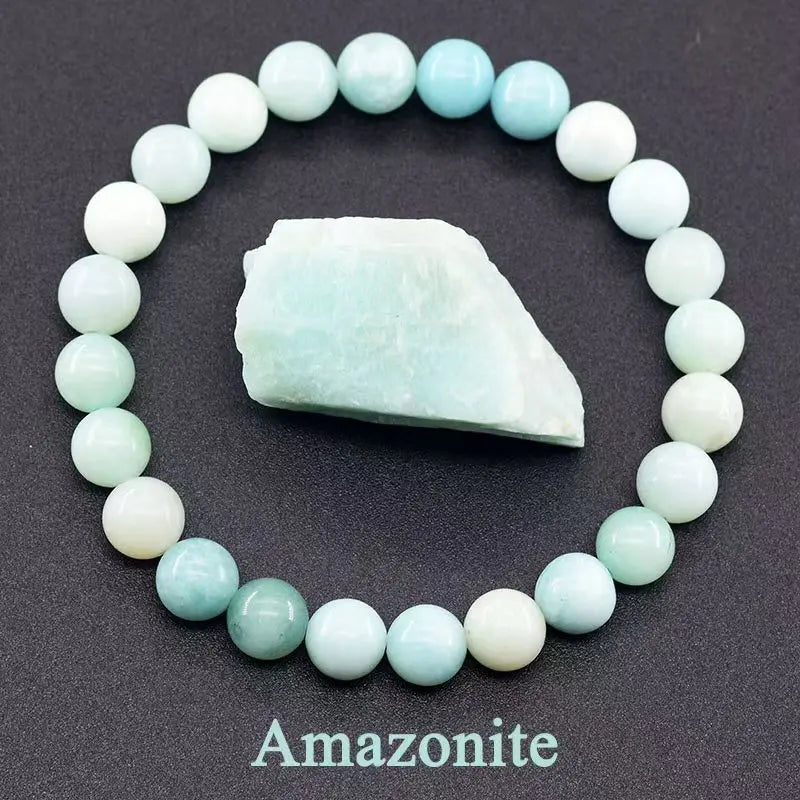 Bracelet en perles de cristal d'améthyste naturelle – Bracelet en pierres véritables pour femmes, bijoux énergétiques Reiki et accessoire de mode