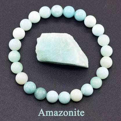 Bracelet en perles de cristal d'améthyste naturelle – Bracelet en pierres véritables pour femmes, bijoux énergétiques Reiki et accessoire de mode