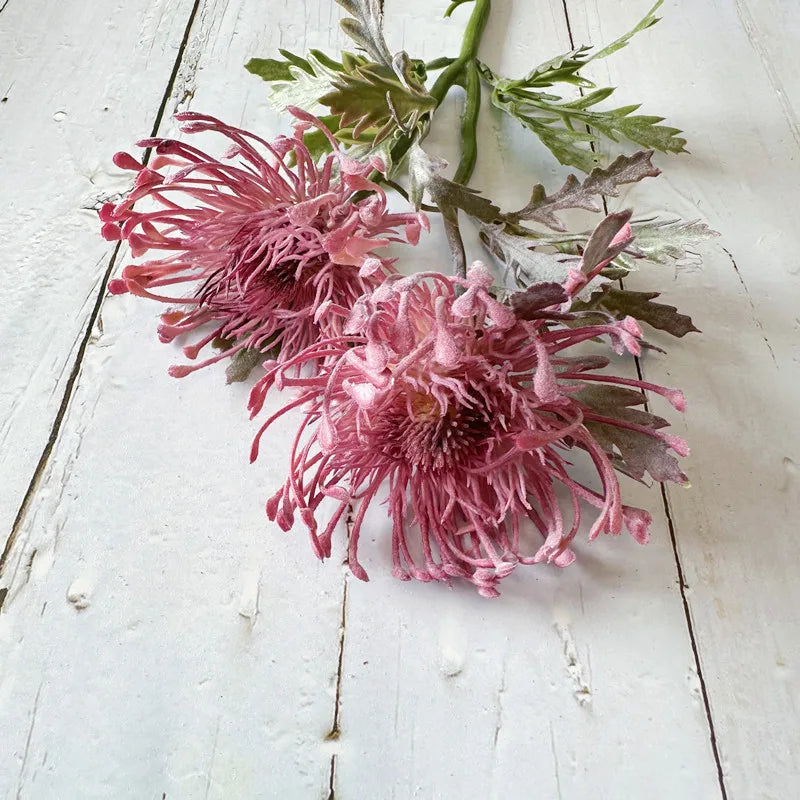 Flores artificiales de crisantemo araña – Decoración floral de crisantemo sintético realista para el hogar, habitaciones, bodas, Navidad, Pascua y arreglos de mesa