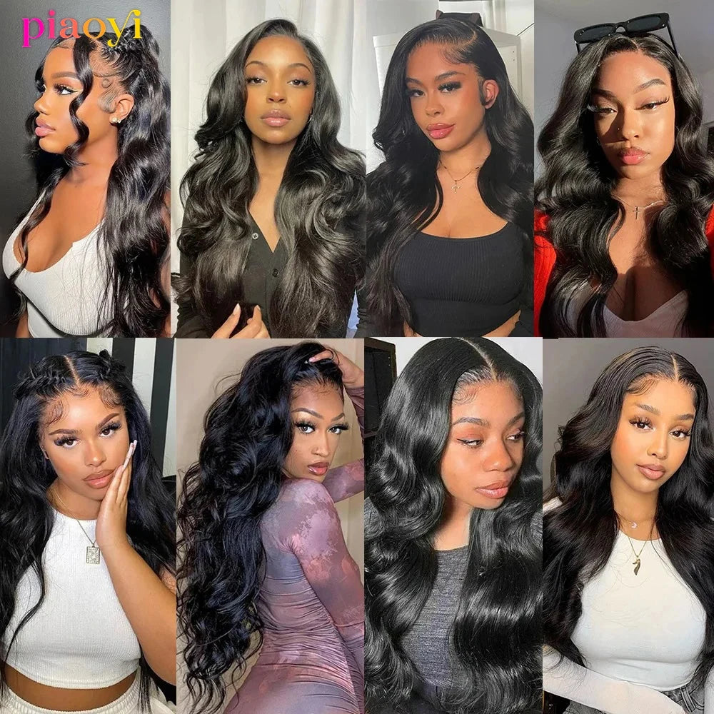 Body Wave Human Hair Bundles with 4x4/5x5 Lace Closure – 100% Raw Human Hair Weave Extensions | 2x6 Middle Part Lace Wig Set