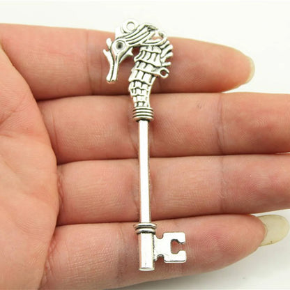 2 pendentifs clé de grande taille – Breloques de style tibétain pour la création de bijoux, fournitures artisanales pour colliers, bracelets et accessoires