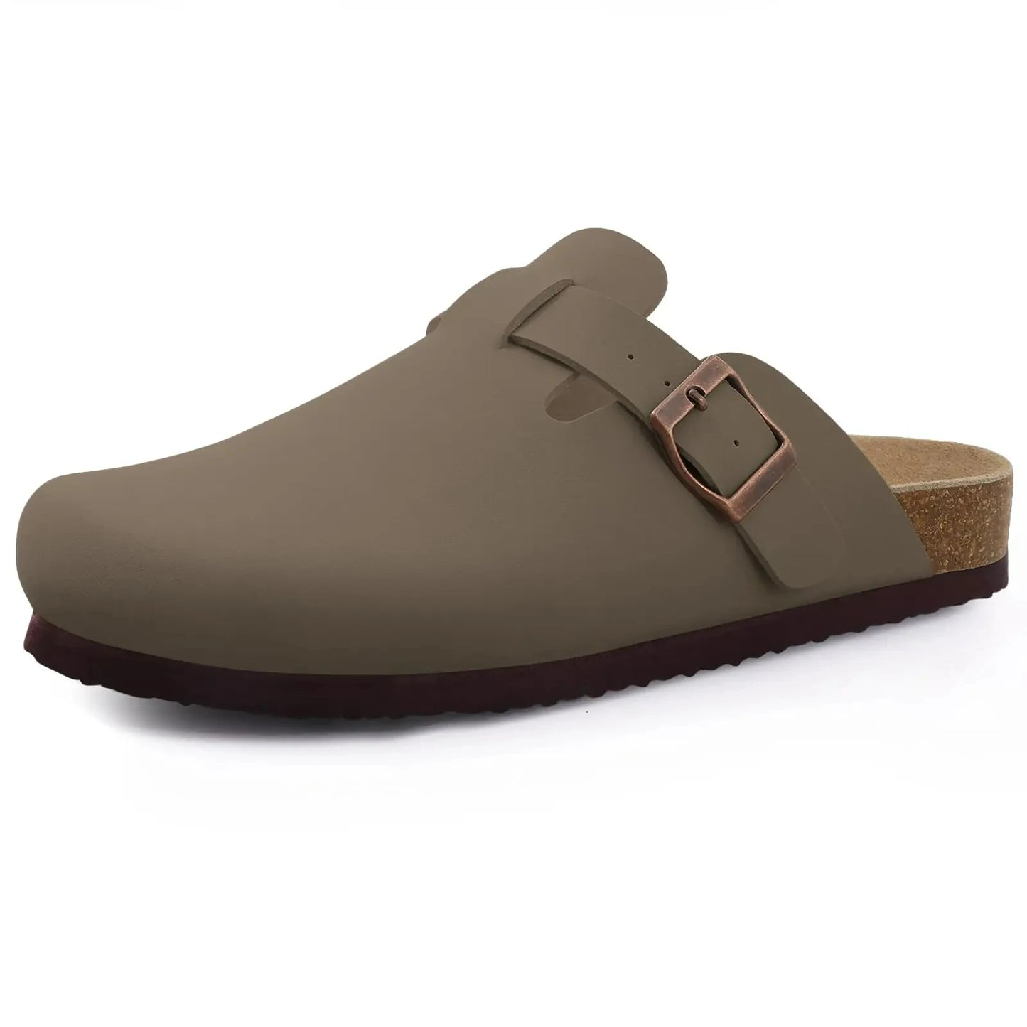Zuecos de ante Crestar Cork – Zapatillas tipo mules unisex antideslizantes con soporte para el arco del pie