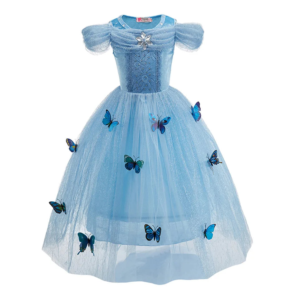 Girls’ Princess Cosplay Dress – Elsa, Anna & Rapunzel-Inspired Kids Costume for Halloween, Birthday Parties & Dress-Up Events