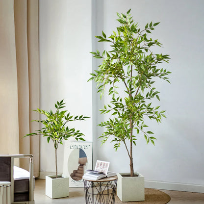 75-140cm Artificial Nandina Plant – Realistic Faux Tropical Palm Bamboo Leaves for Home, Garden, Office, Balcony & Indoor Outdoor Décor