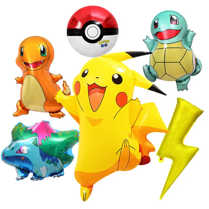 Pokémon Gift Bags – Pikachu Theme Birthday Party Packing Bags for Balloons, Candy, Snacks & Kids Party Favors (Charmander & Squirtle Design)