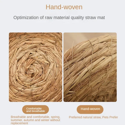 Handwoven Straw Bird Nest – Natural Warm Breeding & Egg-Laying Nest for Parrots, Chickens & Small Birds, Cozy Grass Nest Habitat