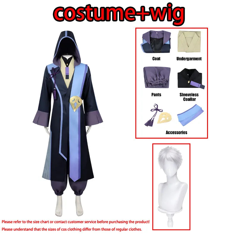 Cosmic Princess Kaguya Inspired Cosplay Costume – Komazawa Rai Mikado Akira Uniform Set with Wig for Men Halloween, Carnival & Roleplay Party