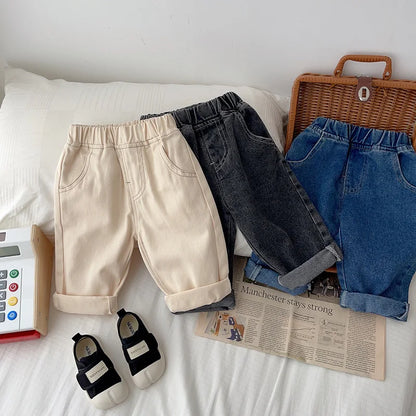 Pantalones vaqueros MILANCEL para bebé – Jeans lisos suaves para niños y niñas, pantalones informales para niños, parte inferior de moda cómoda para el uso diario de bebés y niños