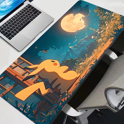 Pokémon Pikachu Large Gaming Mouse Pad – Rubber Desk Mat with Stitched Edge for PC & Laptop Setup