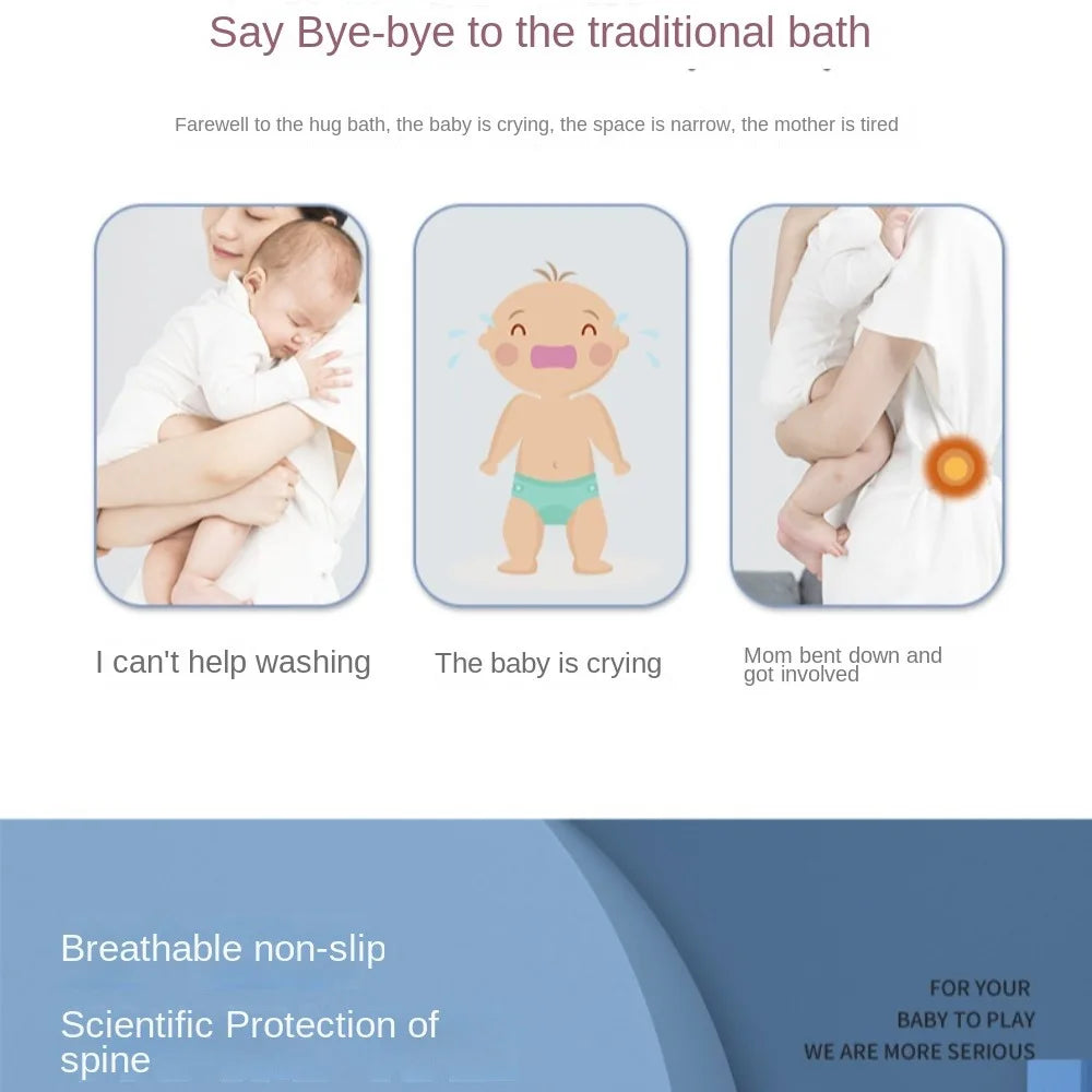 Coussin de support de bain réglable pour bébé – Siège de bain antidérapant pour nouveau-né pour baignoire, douche et bain pour bébé