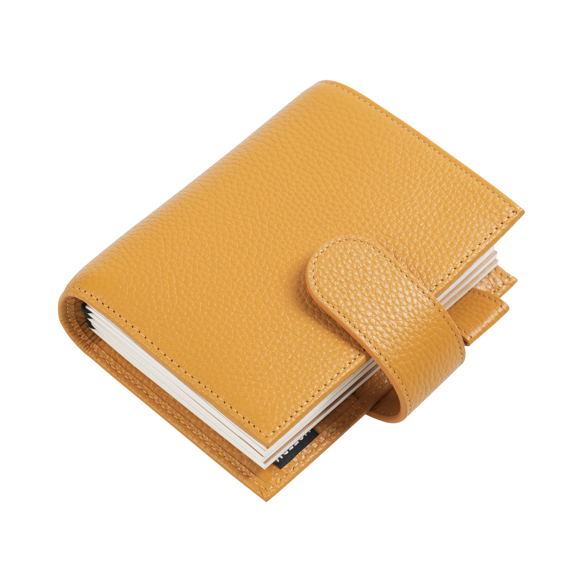 Moterm Passport Size Travel Journal – Genuine Cowhide Pebbled Leather Notebook & Organizer with Double Snap Closure