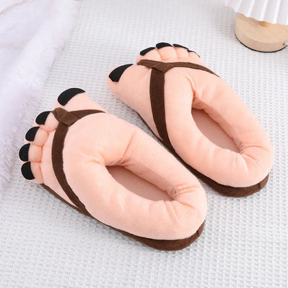Winter Cotton Slippers for Men and Women, Funny Couple House Slides, Soft Warm Plush Indoor Slippers for Home, Cozy Oversized Feet Slippers for Cold Weather